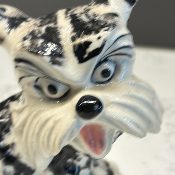Vintage Ceramic Terrier Dog Vintage Ceramic Dog Figure | Black and White - Picture 2 of 7